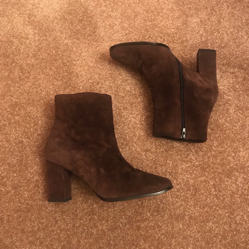 Brown Suede Booties